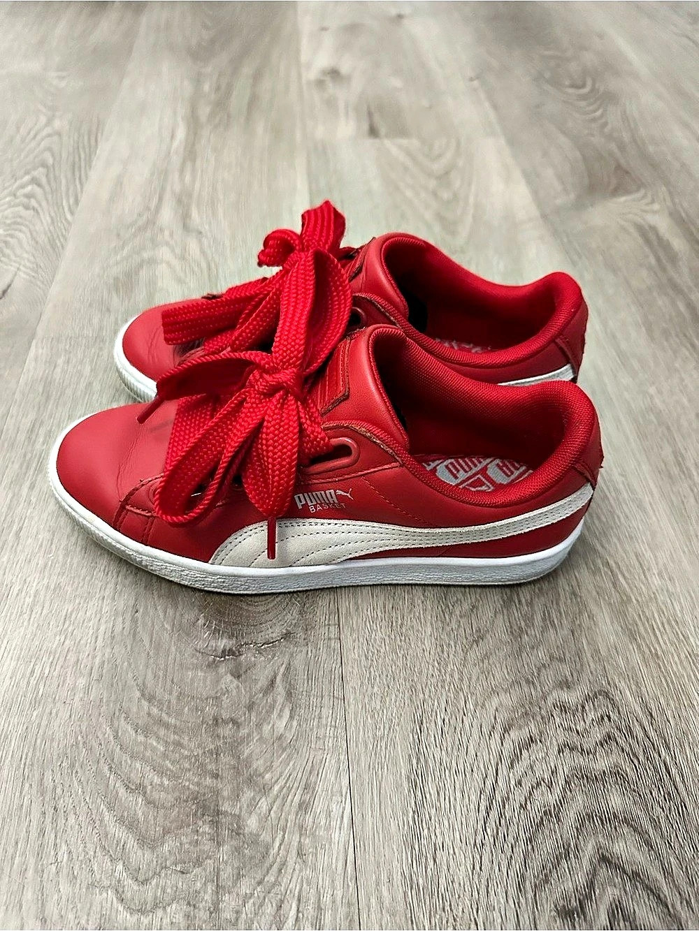PUMA Basket Heart Red White Sneakers US 7